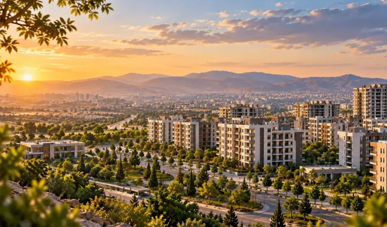 How does a new residential area become a fully integrated real estate center?