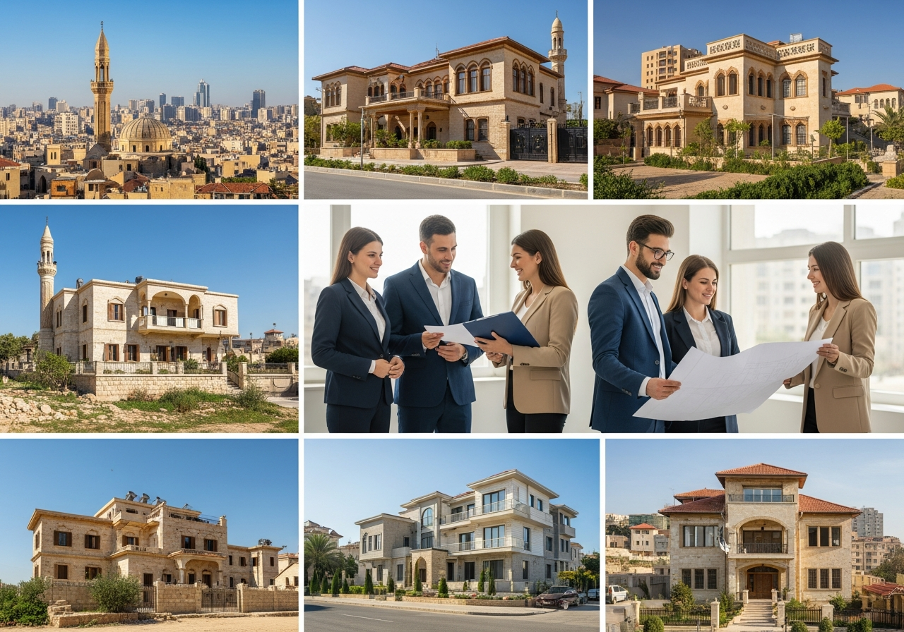 Modern residential buildings offering apartments and properties for sale in Syria within an organized investment project