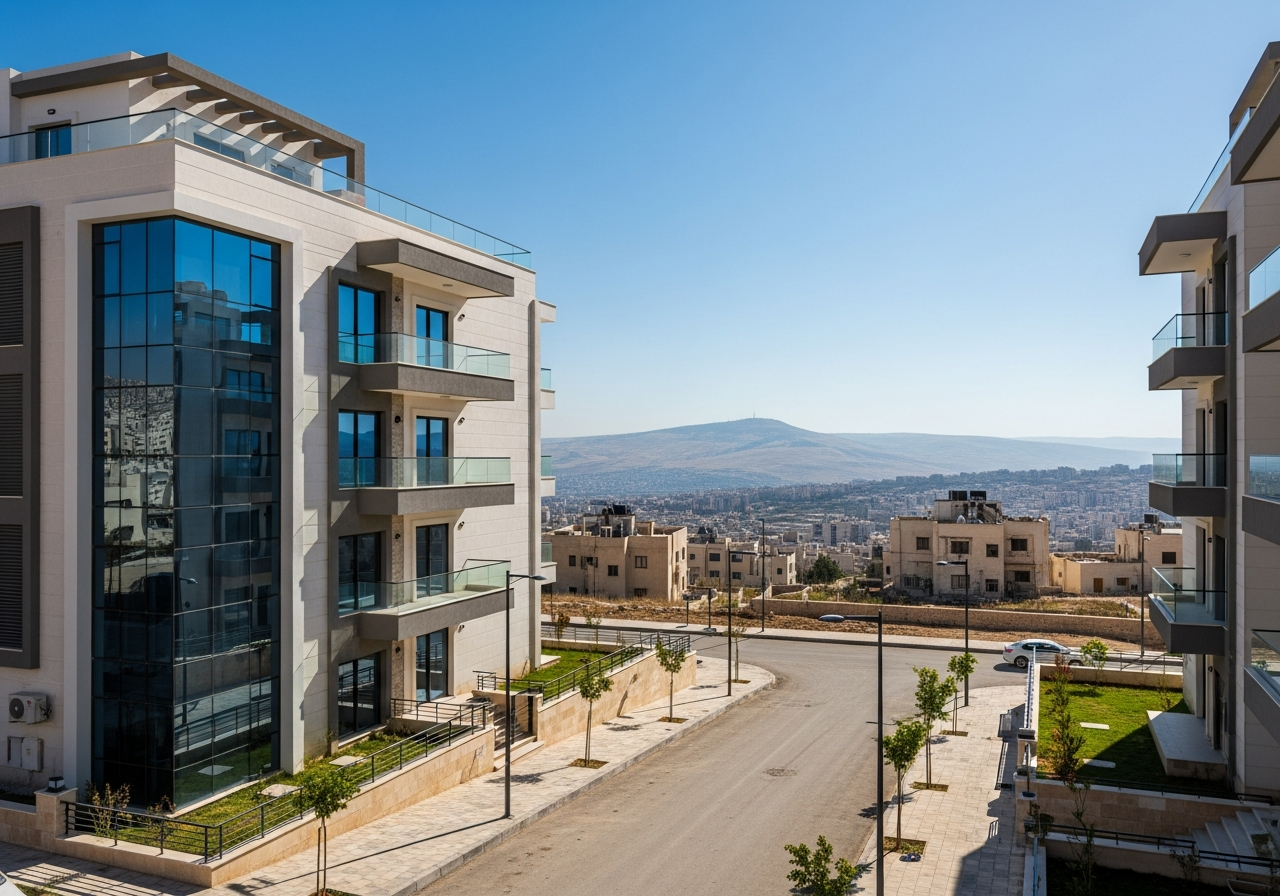 واجهة فيلا فخمة جاهزة للسكن في يعفور دمشق تبرز التصميم المعماري الحديث والراقي